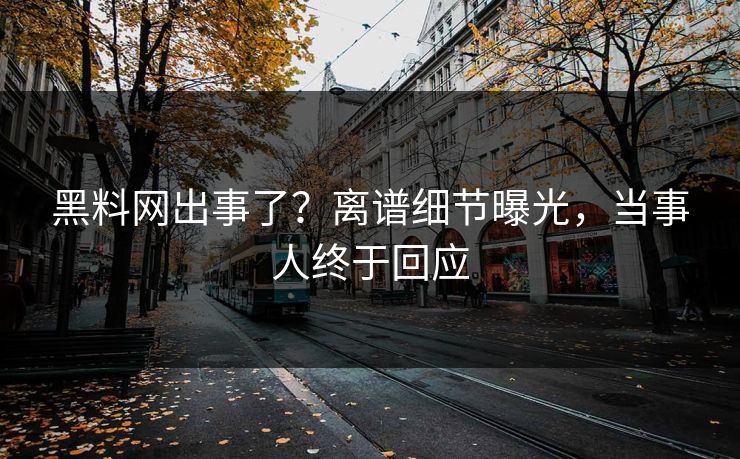 黑料网出事了？离谱细节曝光，当事人终于回应  第1张