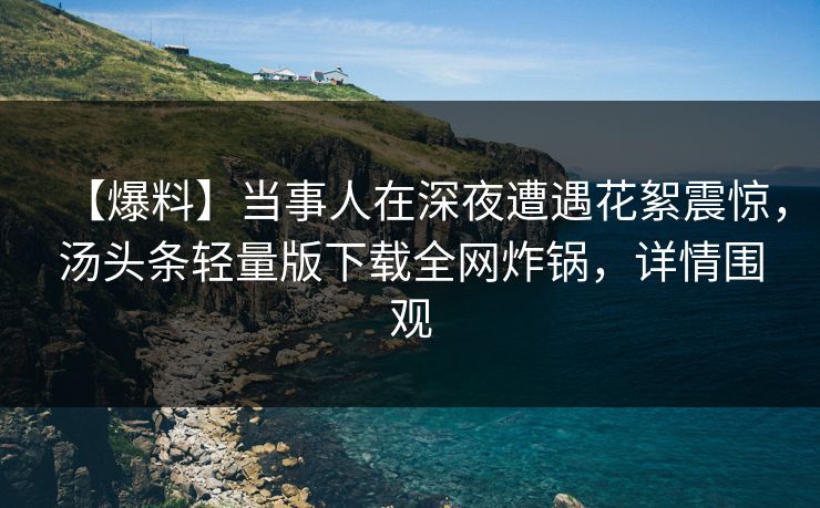 【爆料】当事人在深夜遭遇花絮震惊，汤头条轻量版下载全网炸锅，详情围观  第1张
