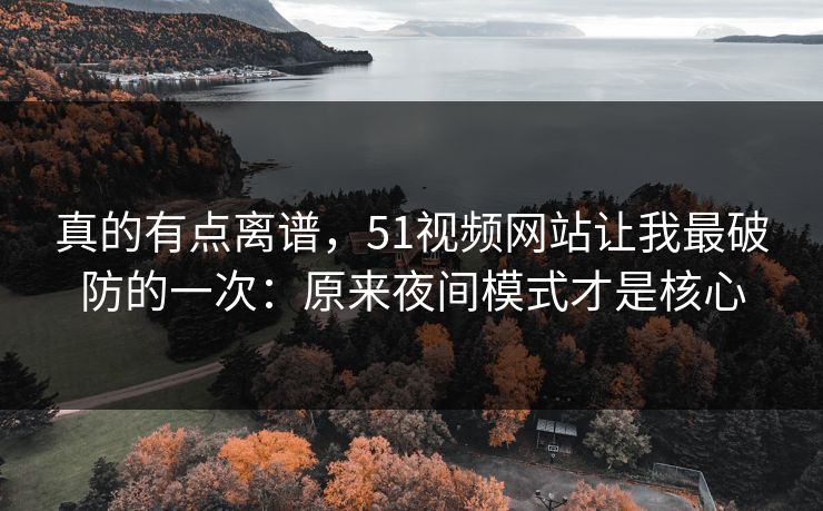 真的有点离谱，51视频网站让我最破防的一次：原来夜间模式才是核心